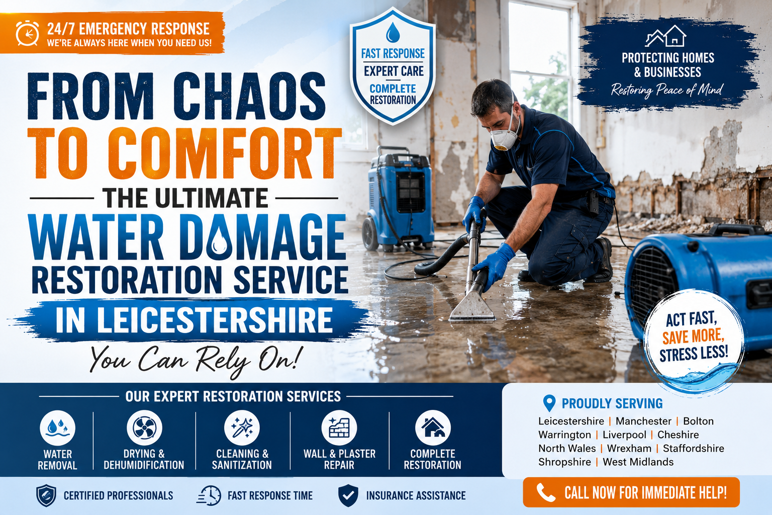 Water Damage Restoration Service in Leicestershire